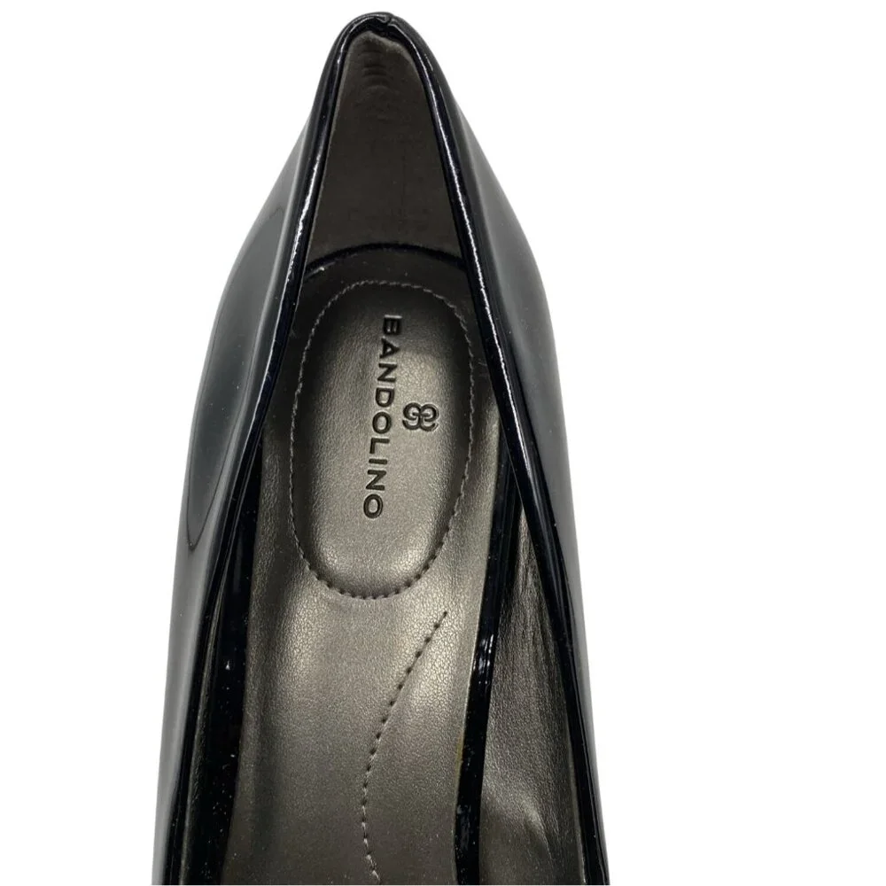 Bandolino Braina Black Patent Peep Toe Heels 9M 3